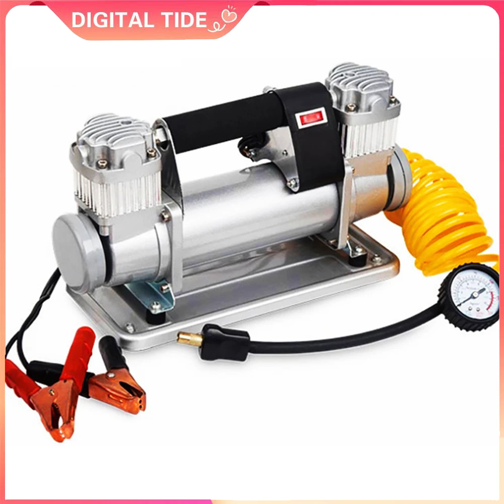 Portable Air Compressor Tire Inflator Car Dual-Cylinder Air Pump 780W High-Power High-Pressure Air Pump with Mechanical Watch