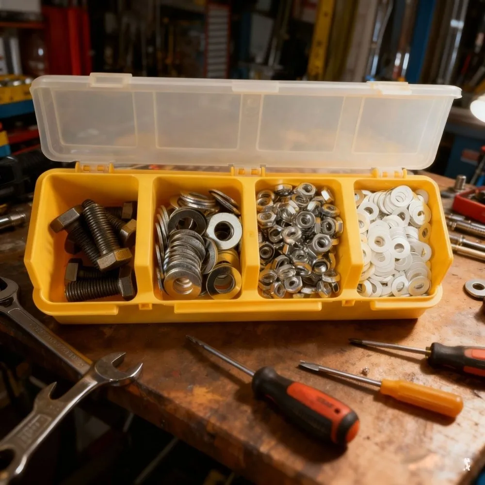 1Pcs Multicolor Parts Storage Box Plastic Material 4 Compartment Screw Organizer Box Display Storage with Lid
