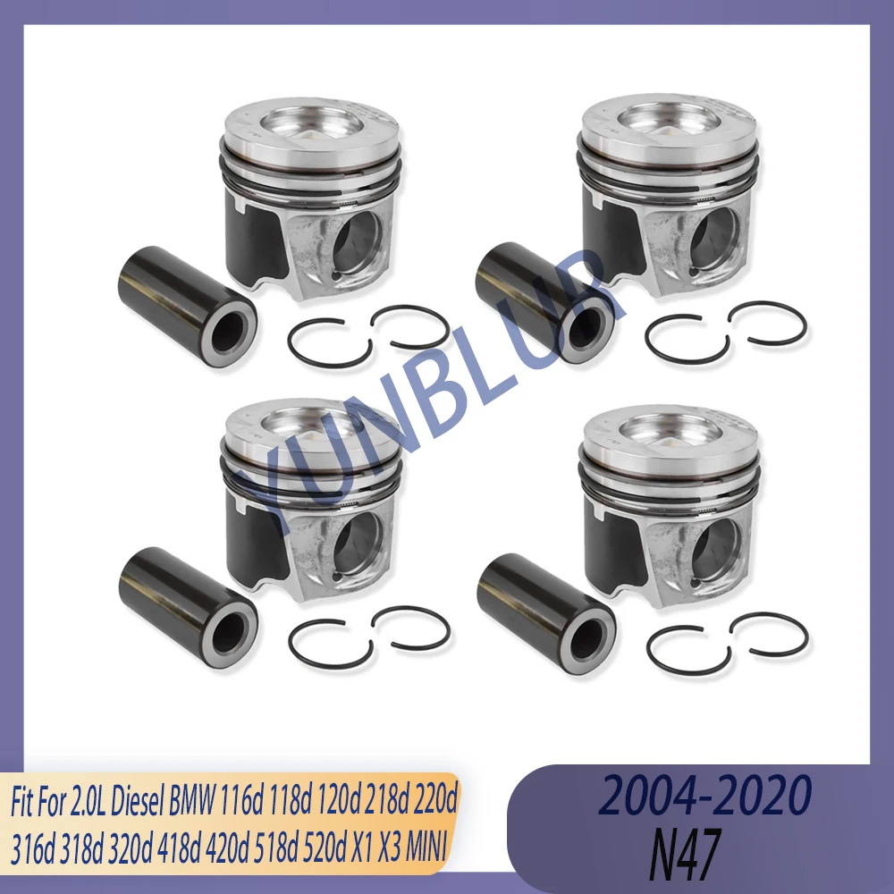STD Piston & Ring Kit Fit 2.0 L Diesel N47 04-20 For BMW 116d 118d 120d 218d 220d 316d 318d 320d 418d 420d 518d 520d X1 X3 MINI