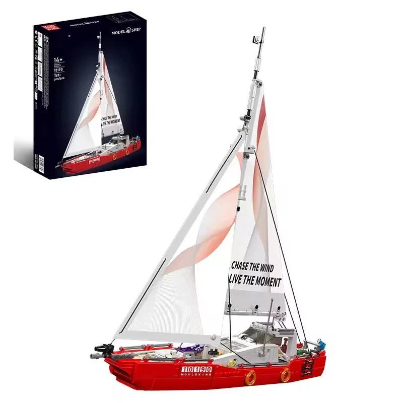 

Mould King 10190 Twin-Mast Sailing Ship Building Kit Modern Exploration Vessel Model STEM Learning Toy for Teens Adults