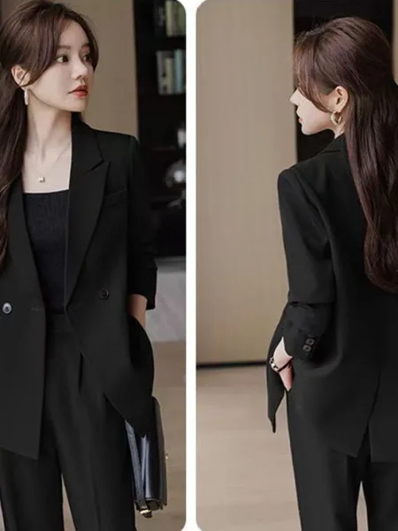 

Elegant Casual Brand Coat Women's Spring Summer High End Professional Outerwear Long Sleeve Polyester Fiber Student Work Uniform