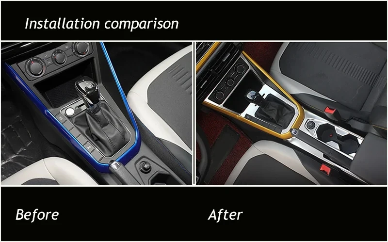 For VW Polo/Polo Plus MK6 2019-2024 Car Console Gearbox Panel Trim Frame Cover Sticker Strips Garnish Decoration Stylin