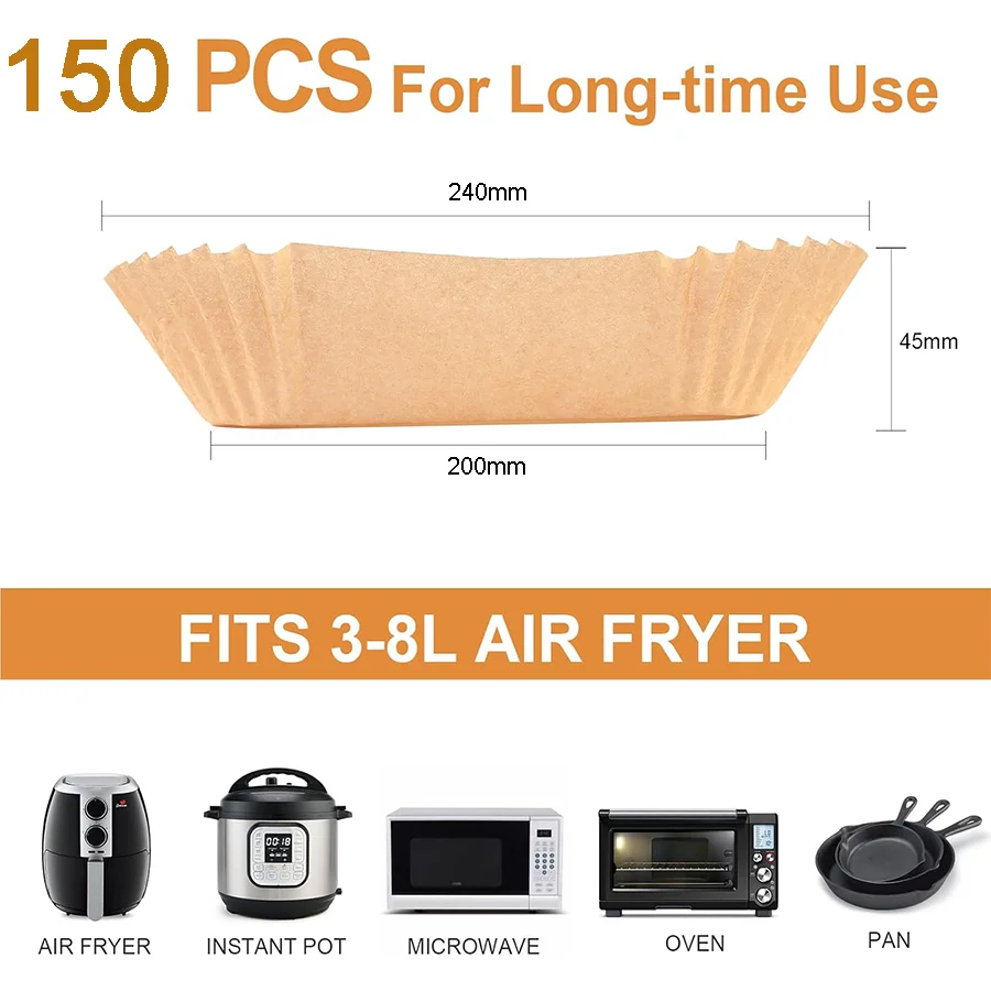 Hot Air Fryer Cooking Parchment Paper Square 360 Pieces 20-24cm ,4.5-8 L for Air Fryer Airfryer Accessories