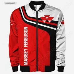 Massey Ferguson-chaqueta Bomber para hombre, abrigo grueso, cortavientos, Parkas de Hip Hop, ropa técnica, uniforme de béisbol, chaqueta 3D