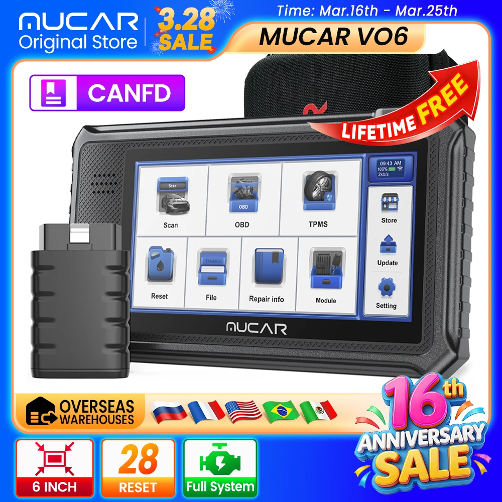 �y�Z�[�����zMUCAR VO6 OBD2�����Ԑf�f�c�[�� �t���V�X�e���I�[�g�X�L���i�[ �R�[�h���[�_�[ ABS�G���W�� 28���Z�b�g �I�C���X�L�����c�[�� �i�v�����A�b�v�f�[�g