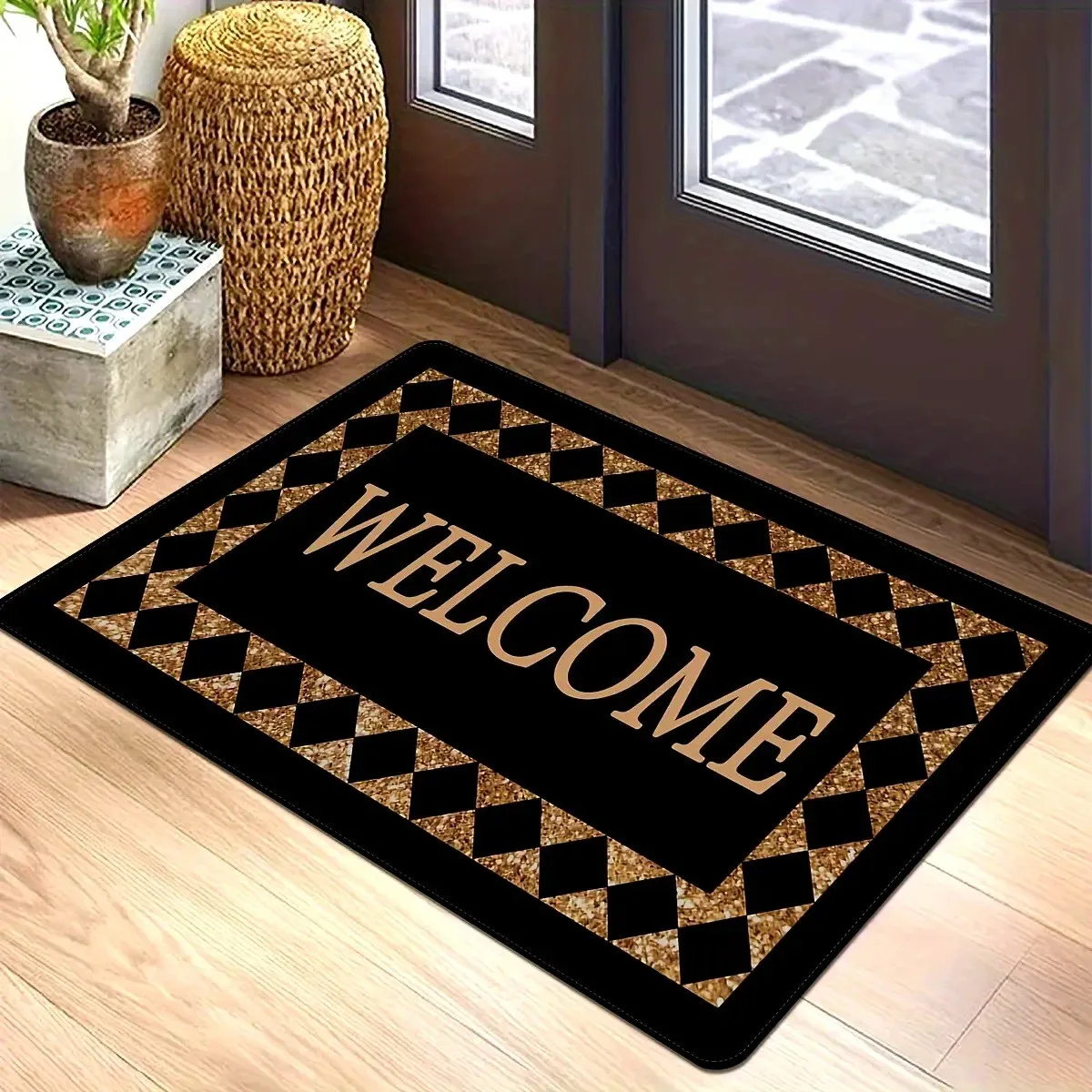 Welcome Carpet Anti Slip Indoor Door Mat Suitable for Home Decoration Indoor and Outdoor Use 100% Polyester Fashionable Felt Rug