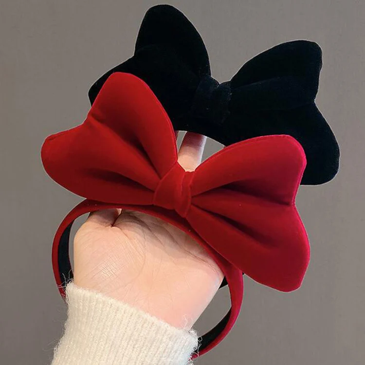 Women Large Bowknot Headband Elegant Velvet Bow Hair Band Girls Hairband Party Cute Hair Hoop Headwear Hair Accessories