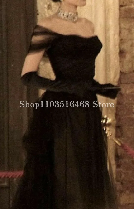 Vintage Victorian Evening Dress One-Shoulder Black Corset Medieval Princess Evening Dress Vestidos De Fiesta Elegantes