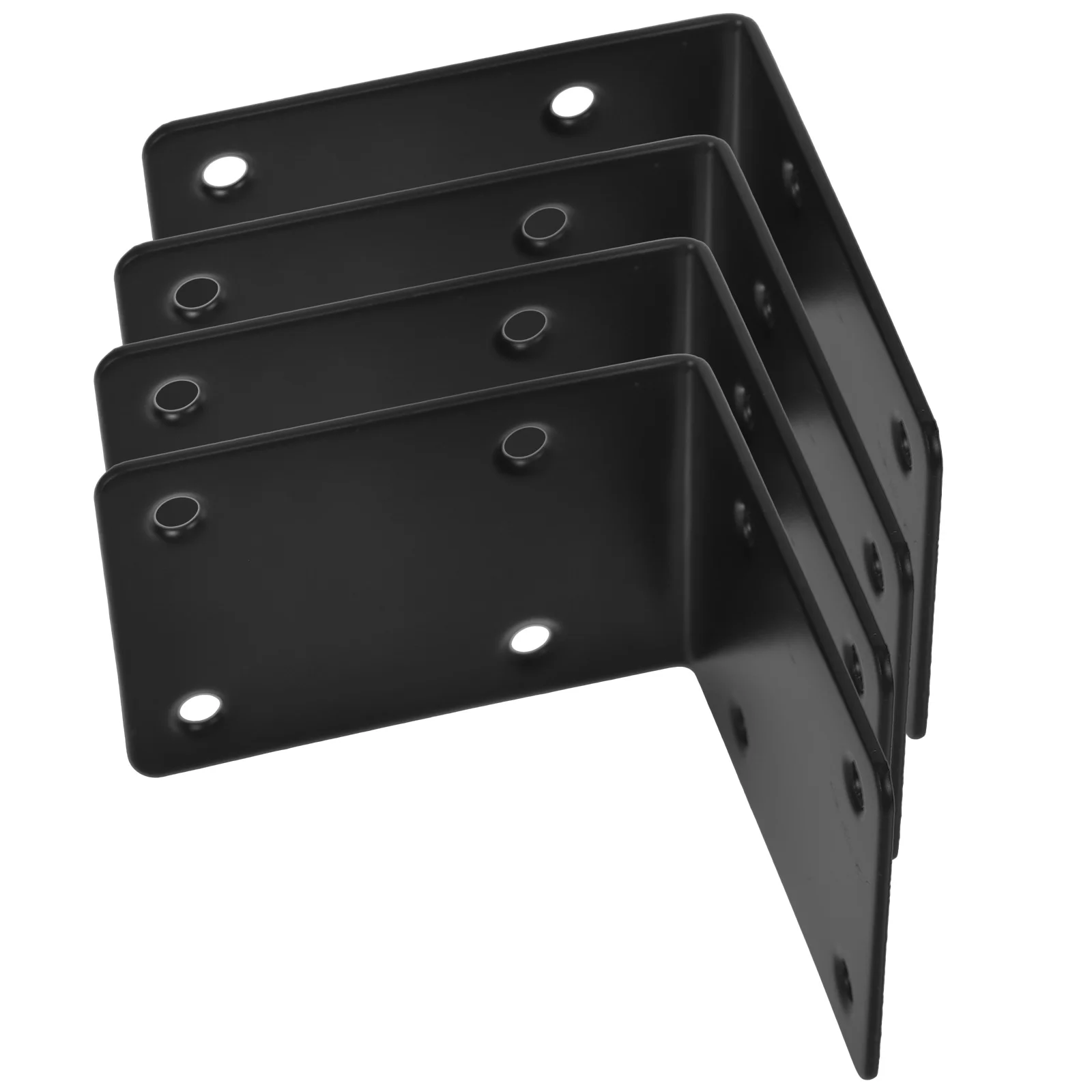 

4pcs Black Corner Stainless Steel Right Angle L Brackets For Wood Furniture Cabinet Shelves Diy Projects Metal Shelf Brackets