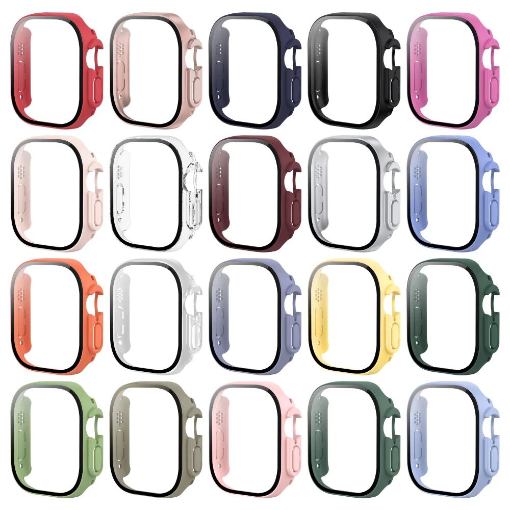 Etui na zegarek Apple Watch Ultra 2/Ultra 49 mm tarcza PC Szkło hartowane 49 mm osłona zderzaka Ochraniacz ekranu Akcesoria do Apple Watch