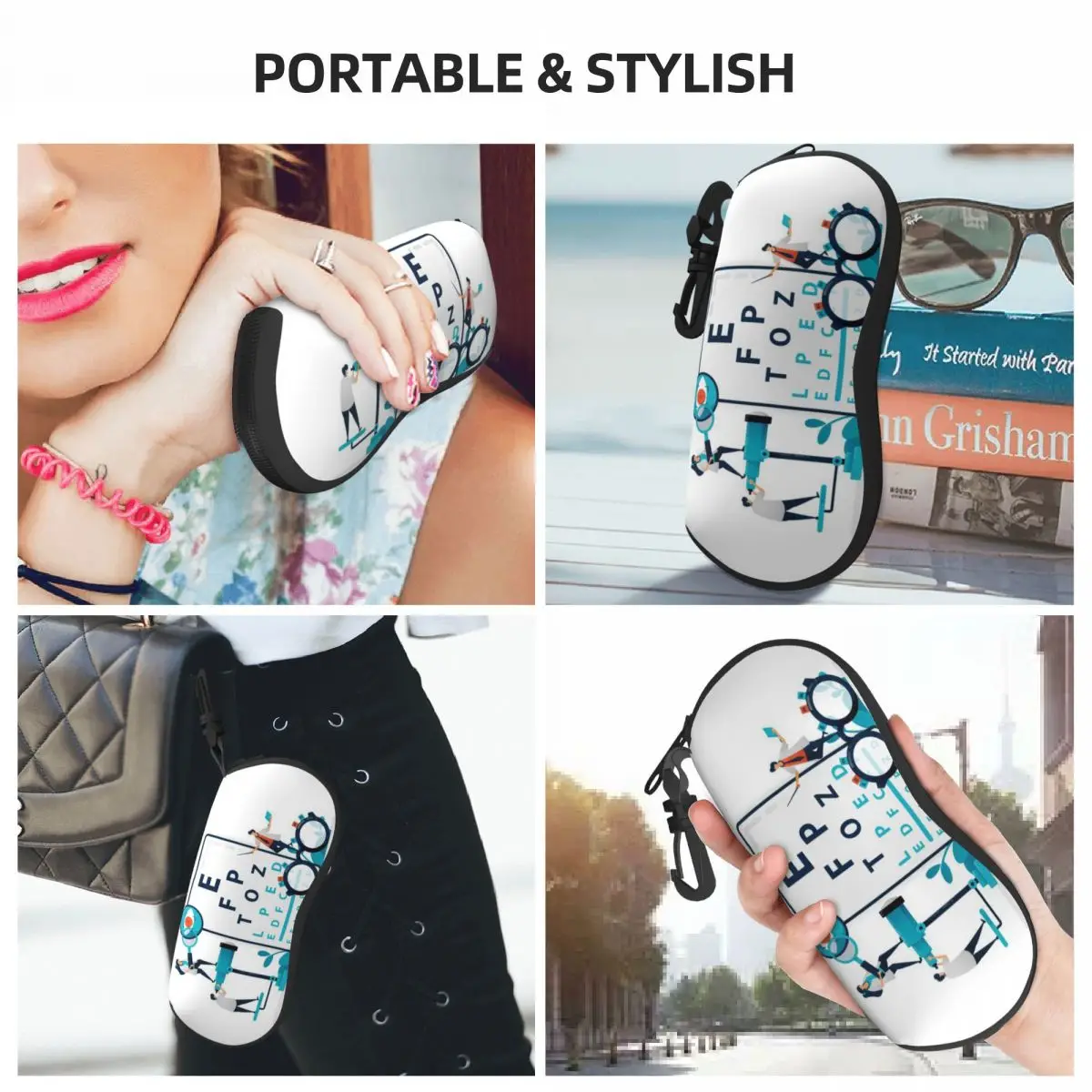 Custom Eye Chart Optical Optics Shell Glasses Case Unisex Cool Optometrist Eyeglasses Case Sunglasses Protector Box