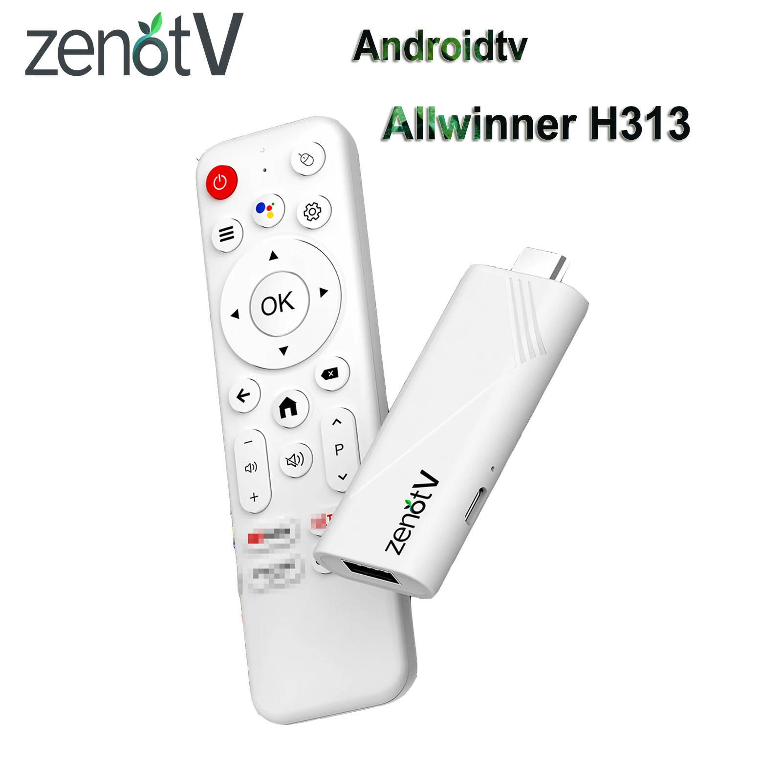 

ZENOTV Smart Android TV Stick Allwinner H313 Quad Core 4K 2.4G 5G Wifi6 BT Voice Assistant RAM 2GB ROM 16GB