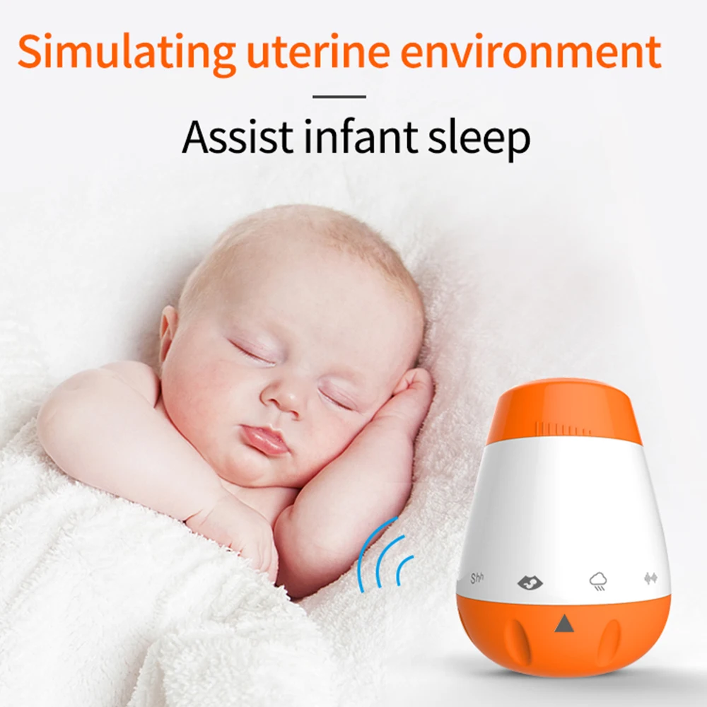 Smart Baby Sleep Soother White Noise Sound Machine for Infants Toddlers with 6 Soothing Sounds Built-in Battery Voice Activated