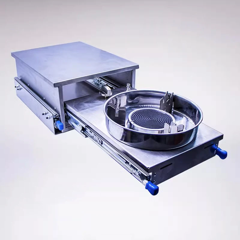 RV external pull-out gas stove Car outdoor kitchen retractable gas stove Stainless steel stove RV modification