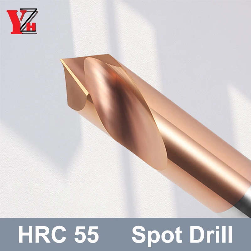 

YZH HRC55 Spot Drill Angle Of 60° 90° 120° Stub Starting Location center Bit CNC Prepare Guide Pilot Hole Chamfer Machine Tool