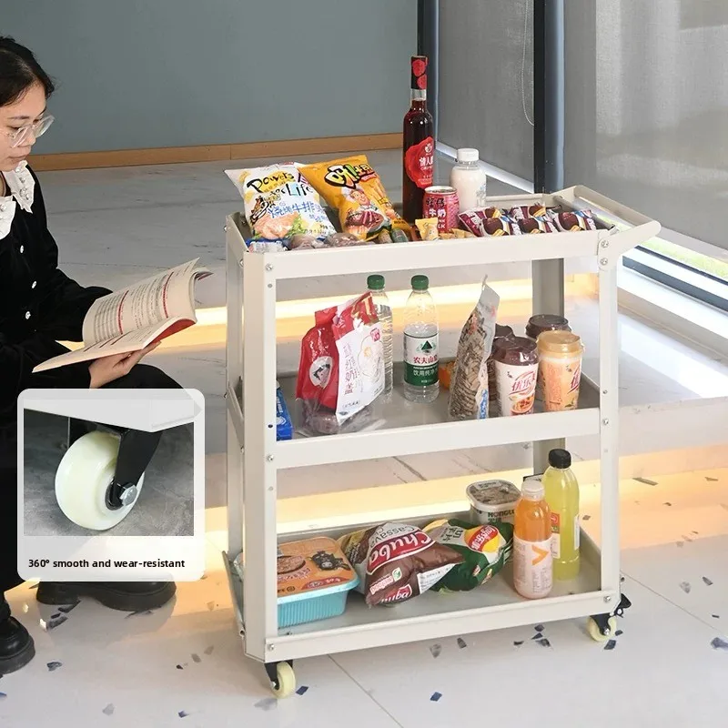 

Large Capacity Moveable Utility Trolley Strong 200kg Bearing Omni Wheels Kitchen Snack Shelf Flower Pot Rack Home Organizer