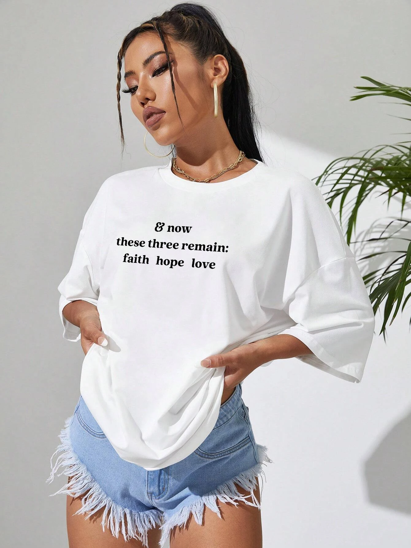 Now These Three Remain Faith Hope Love T-Shirts Women Summer Soft Tshirts Loose Breathable Tops Casual Oversize T Shirt Female