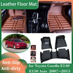 Car Leather Floor Mat for Toyota Corolla E140 E150 Axio Altis 2007~2013 2008 Foot Liner Waterproof Carpet Pad Custom Accessories