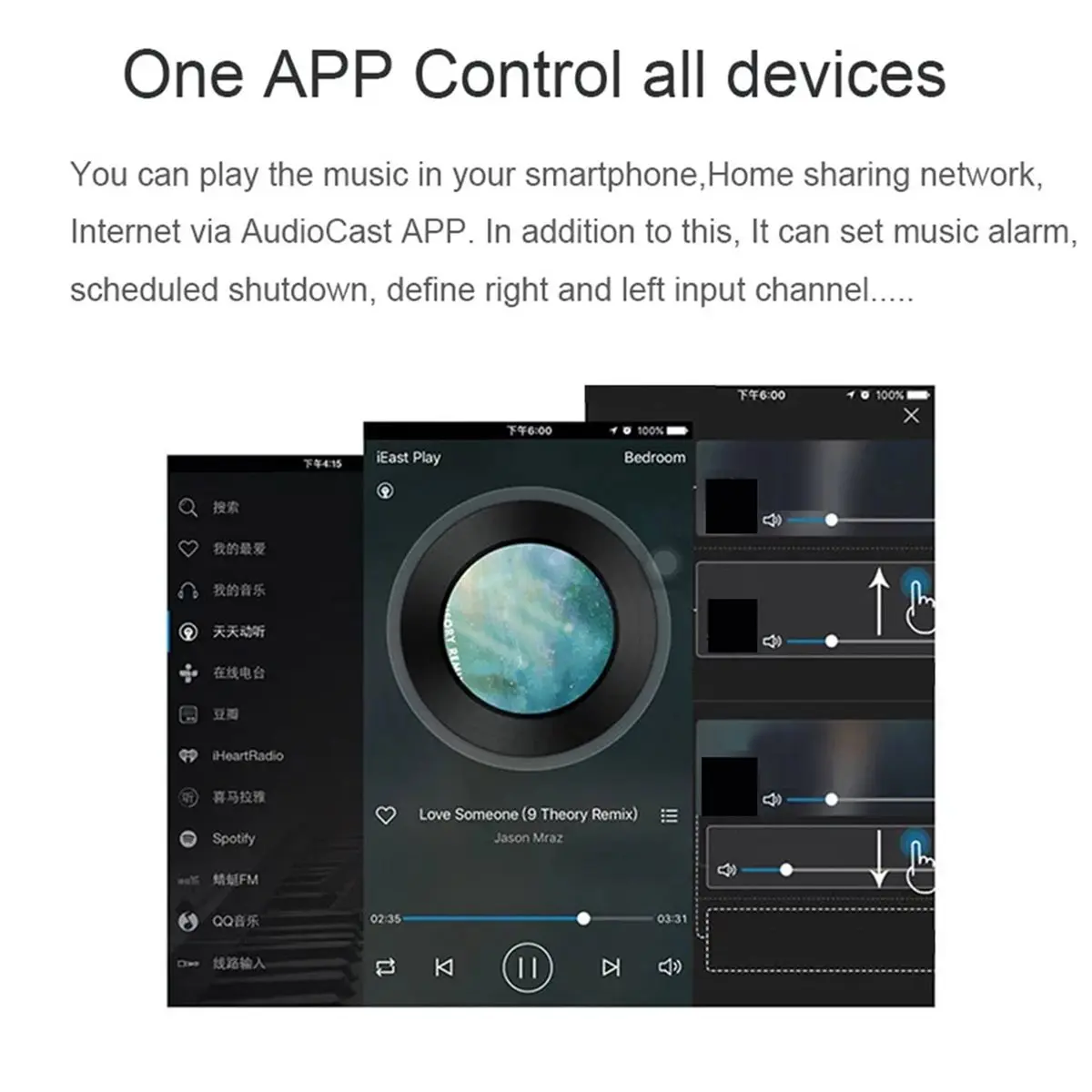 

3X Wireless WiFi Music Audio Streamer Receiver Audiocast Ieast Play M5 DLNA for Airplay Audio Adapte