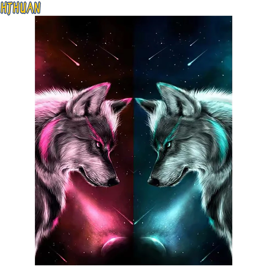 Bricolage diamant broderie Animal loup décor moderne mosaïque diamant point de croix diamant peinture plein carré/rond forage art photo