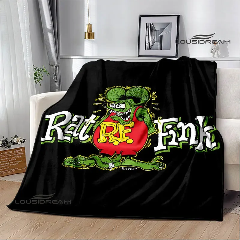 Tales of the Rat Fink Anime Blanket Picnic Blanket Flannel Soft and Comfortable Home Travel Blanket Birthday Gift Bed Blanket