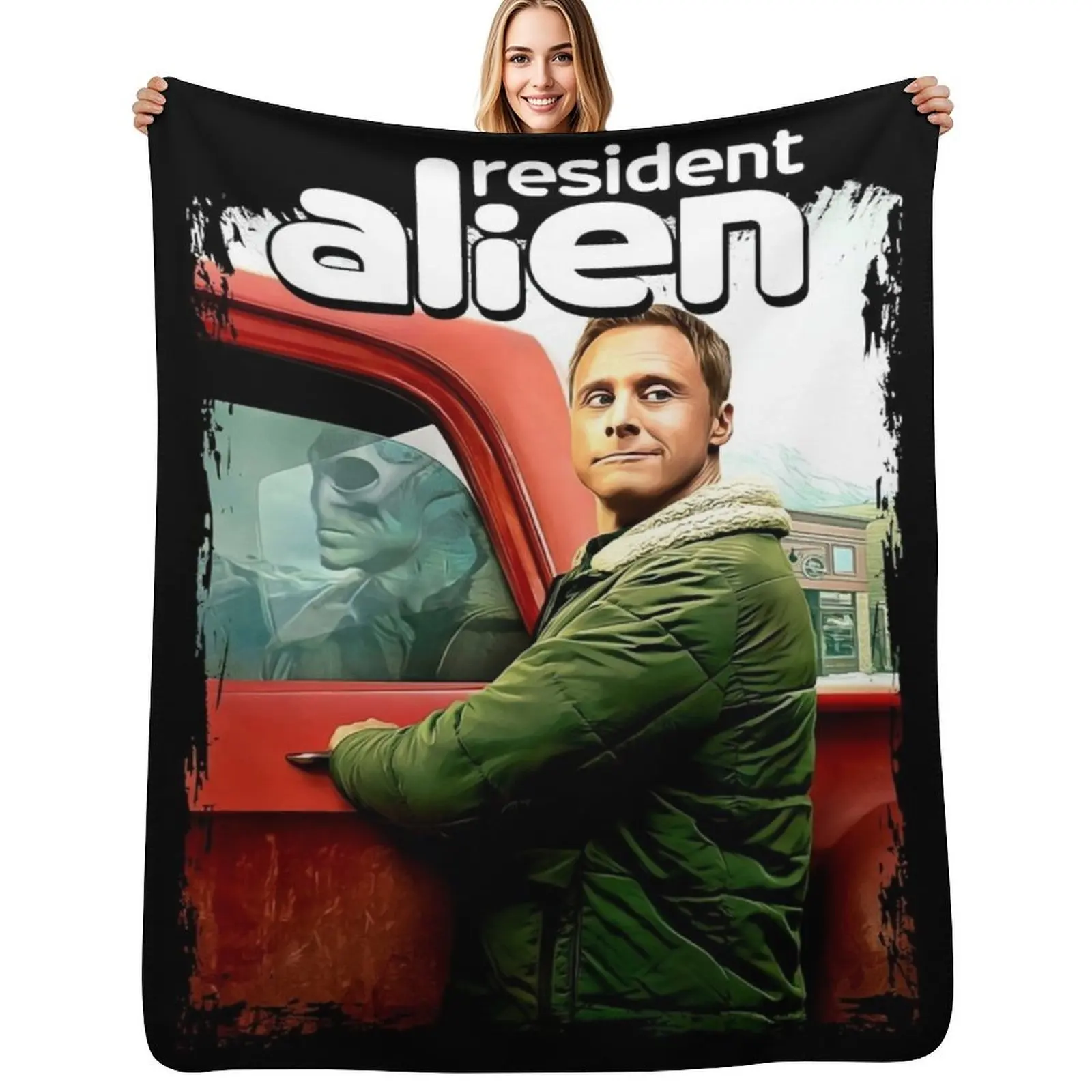 Resident Alien Series Art Perfect Xmas Gift Fan Throw Blanket Cozy Throw Blanket Birthday Gift for Him Her