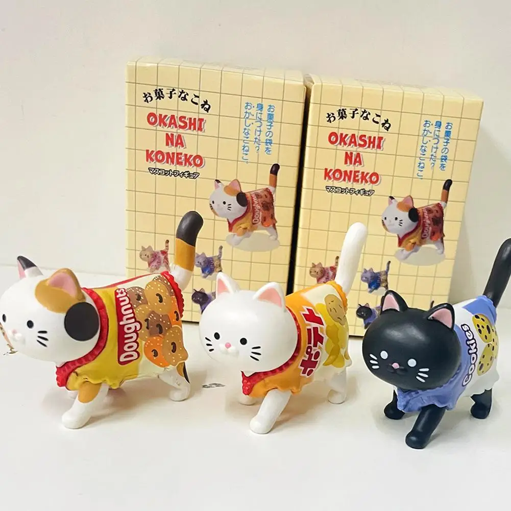 5cm Cute Kitten Blind Box Toy Wearing Snack Bag Walking Kitten Trend Series Surprise Box Gift Desktop Ornaments Creative Birthda