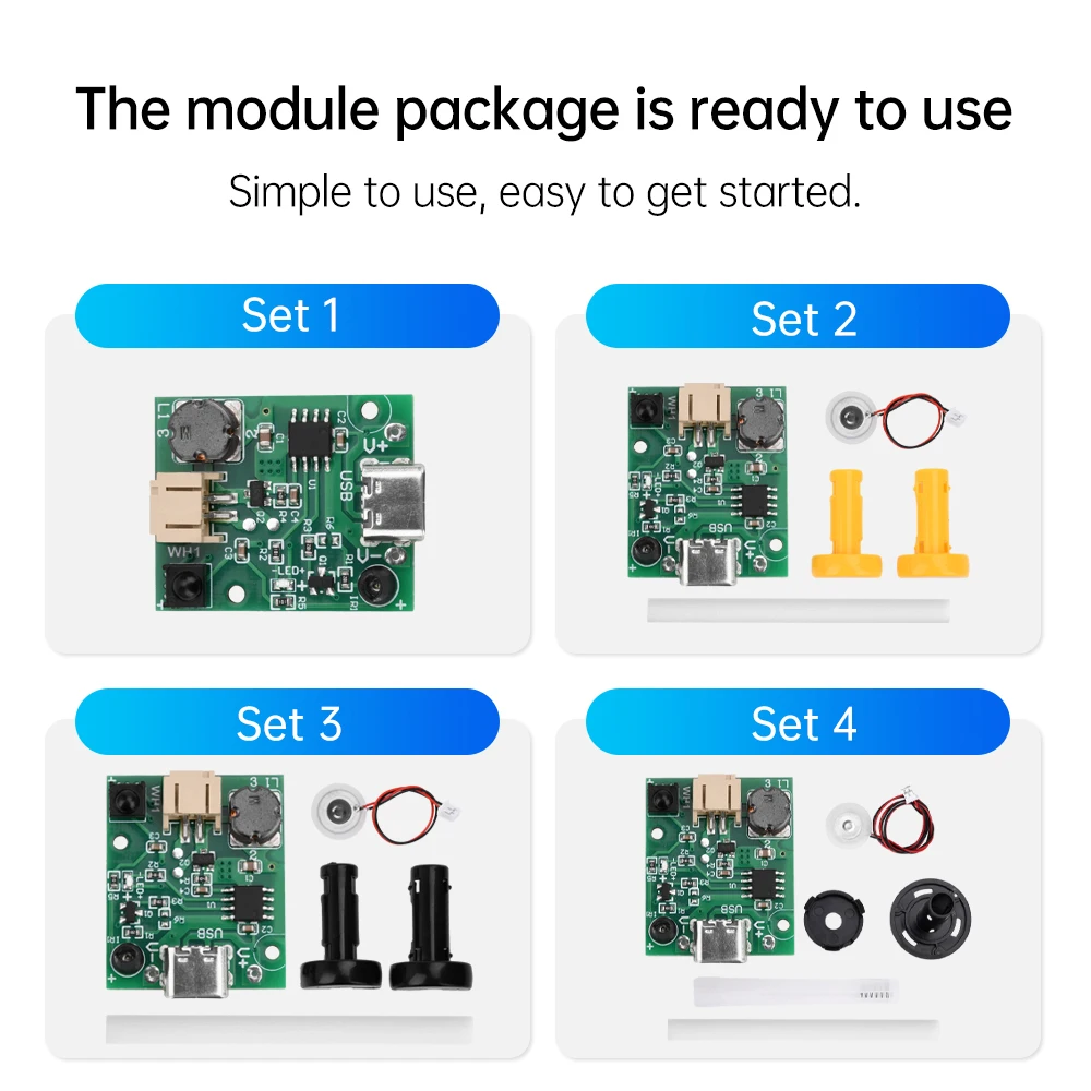 DC5V Intelligent Humidifier Module Type-C Interface Human Body Induction Ultrasonic Atomization Module Diy Kit