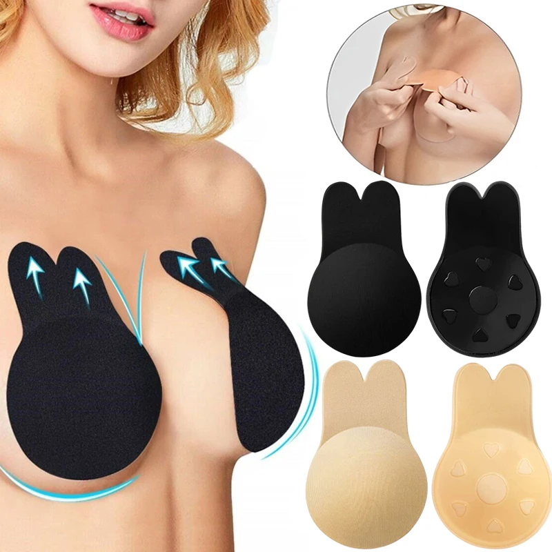 Backless Push Up Bras for Women Self Adhesive Strapless Invisible Bra Wireless Bralette Reusable Silicone Breast Lift Sticky Bra