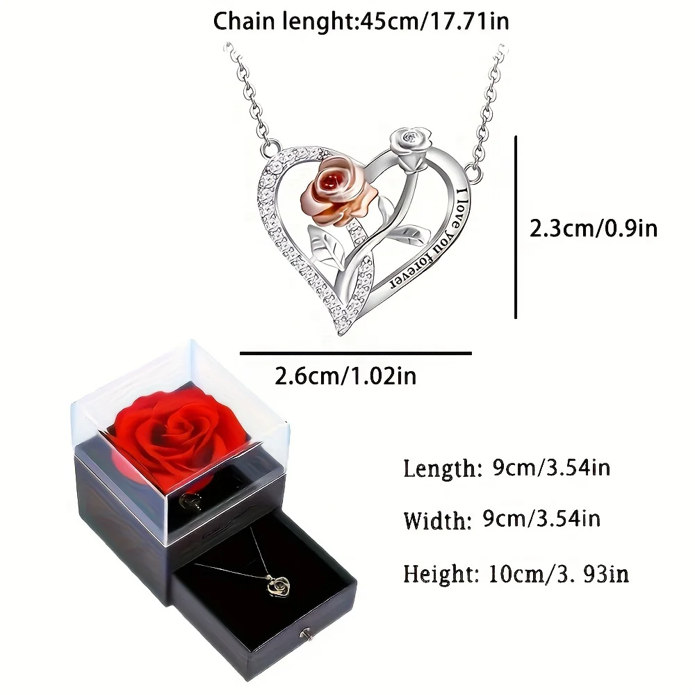 Te amo para siempre collar con caja de regalo rosa para novia mamá cumpleaños Navidad regalo romántico 2023 Nueva joyería de moda