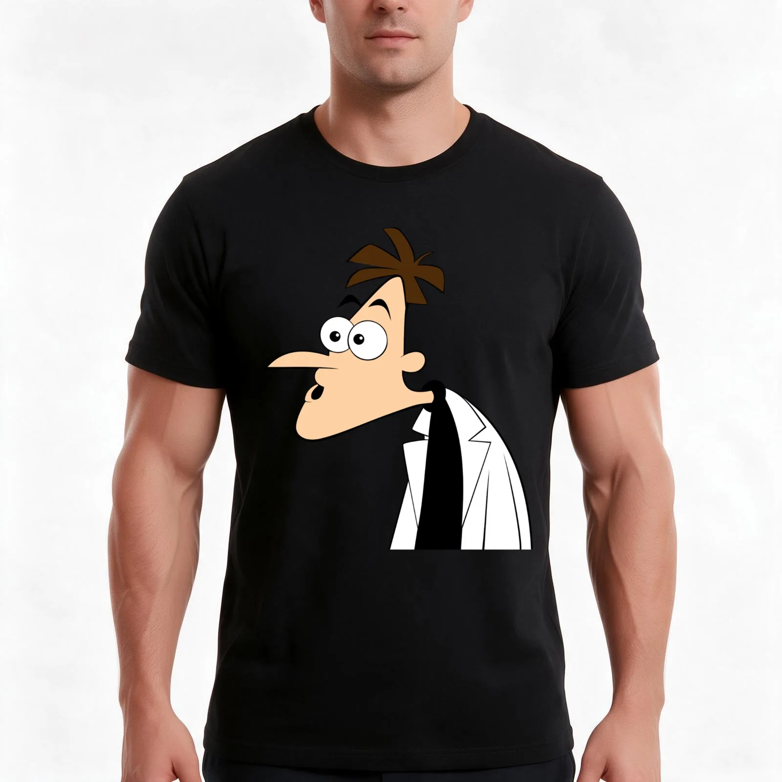 Dr. Heinz Doofenshmirtz T-Shirt, Summer Casual Cotton Tee, Oversized Streetwear Tops, Vintage Graphic Print, Unisex Men Women