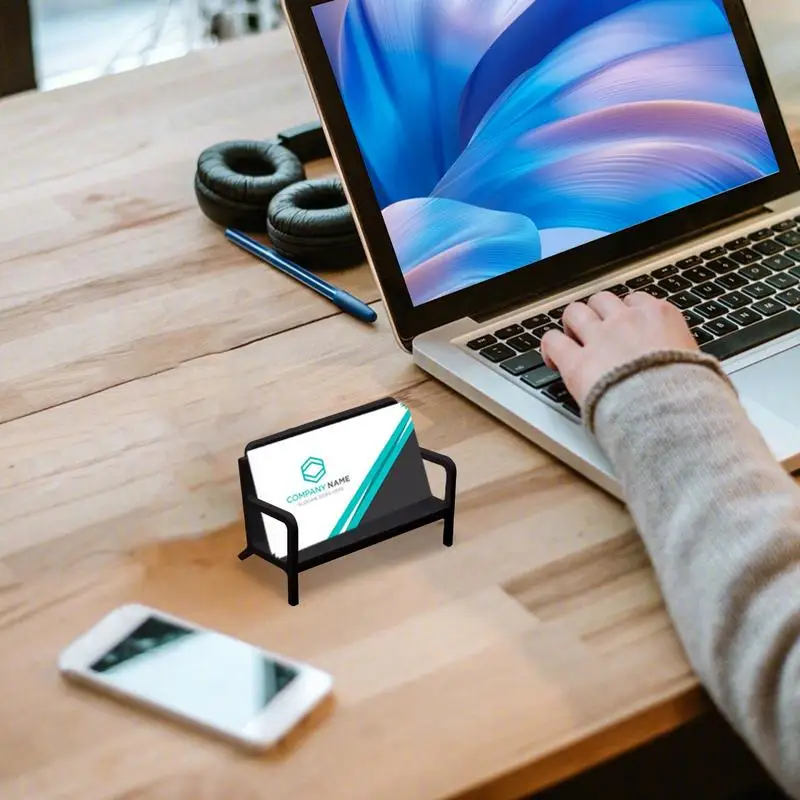 Visitenkartenständer, Kartenhalter, vertikale Vitrine, Sofaform, Fotoausstellung, Metallkartenhalter, Behälter für Zuhause und Büro