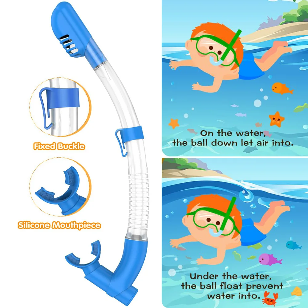 Kinder-Schnorchelmaske, 3 Fenster, Panorama, Weitsicht, HD, drei Linsen, verstellbar, Tauchen, Schnorcheln, Schwimmen, Tauchen, für Kinder und Jugendliche – Detail 4