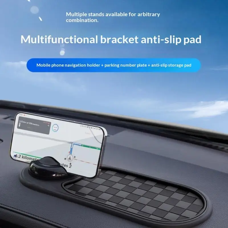 【C】2 In 1 Dashboard Anti Slip Mat With Phone Mount 360-Degree Rotation Car Phone Holder Non-Slip Adhesive Mat For Car
