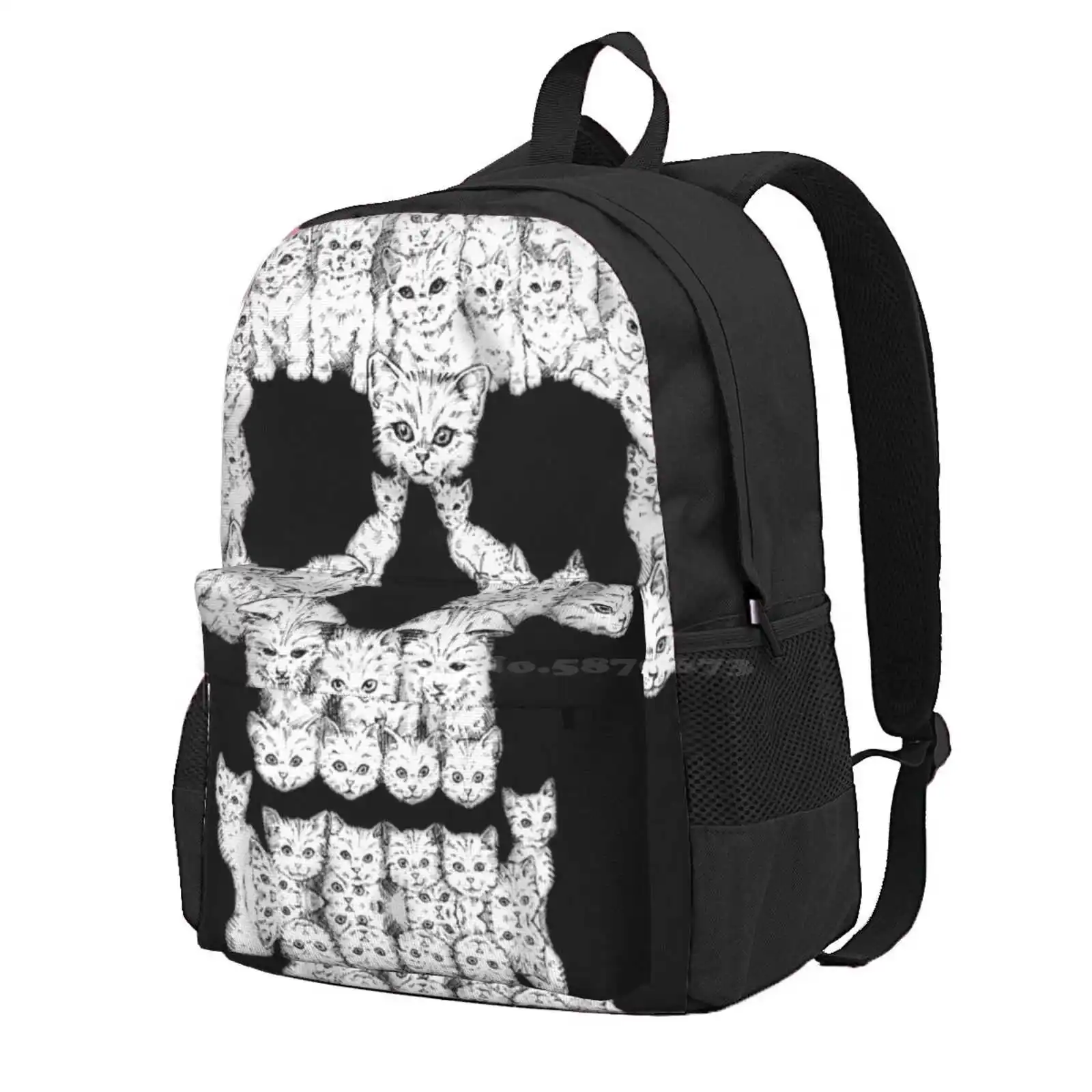 

Skulls Are For Pussies Hot Sale Schoolbag Backpack Fashion Bags Skull Kittens Cats Awesome Tough Cute Graphic Pussies