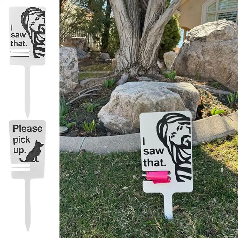 Yard Signs With Stakes Bold And Simple Yard Signs No Dog Poop Yard Sign Tool-Free Setup Respectful No Pooping Dog Signs