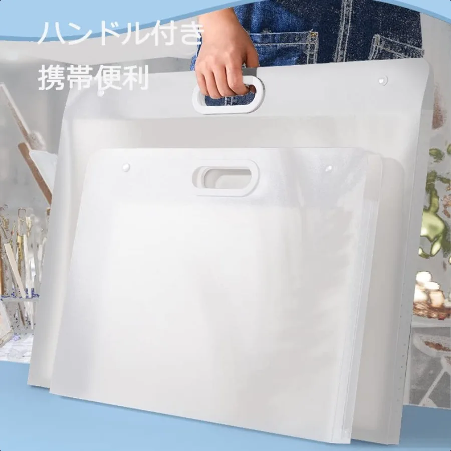 Plastic Art Portfolio Large Art Portfolio with Handles Waterproof Portfolio Folder for Artwork Arts Storage Case for Drawing Sk