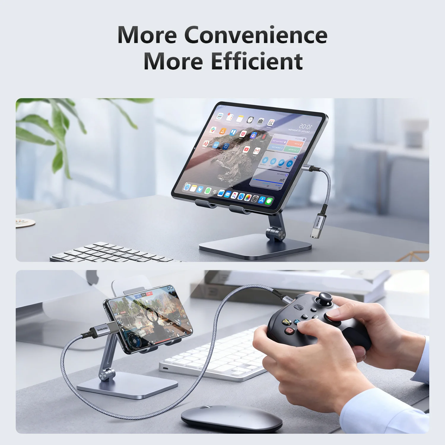 SUNKANDI USB C to USB 3.1 Adapter 10Gbps OTG Cable Type C Male to USB A Female for iPhone 15 MacBook Pro Air iPad Pro Galaxy S24