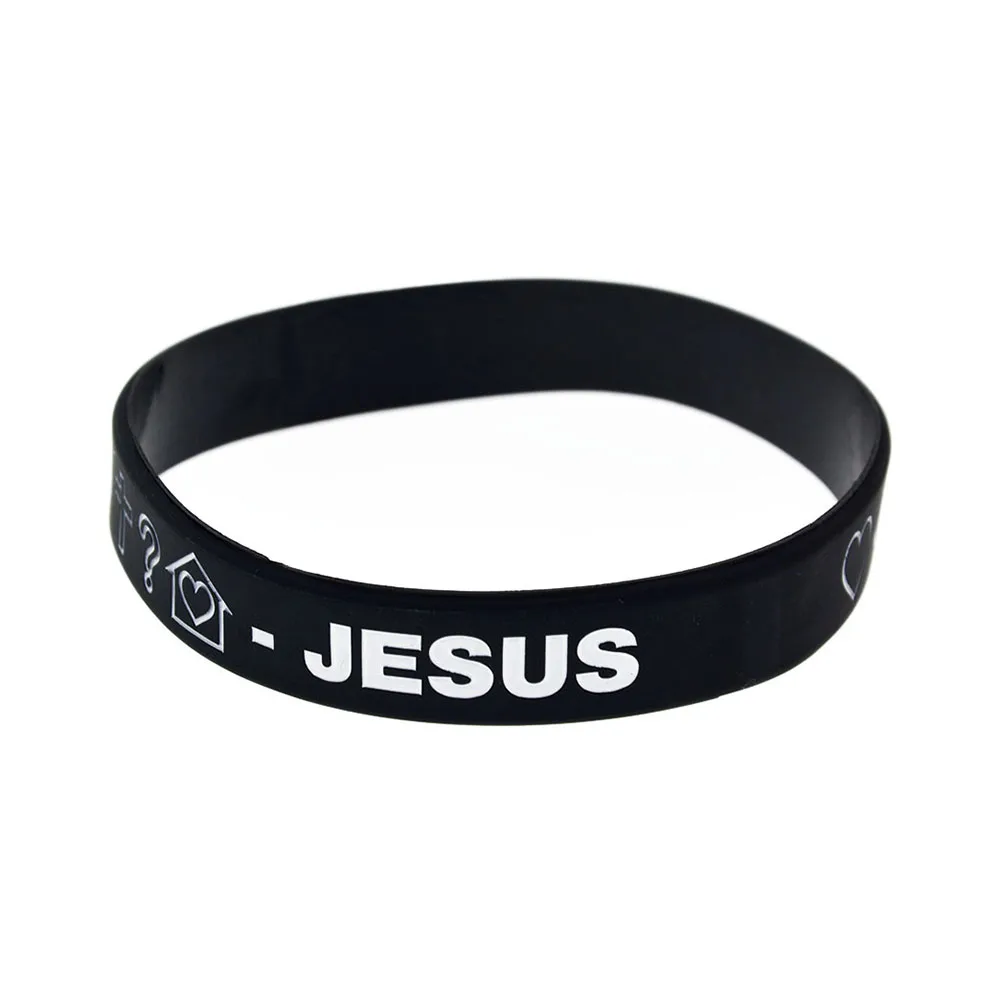 1 PC Love Sad Pray Jesus Silicone Bracelet Religion Faith Jewelry