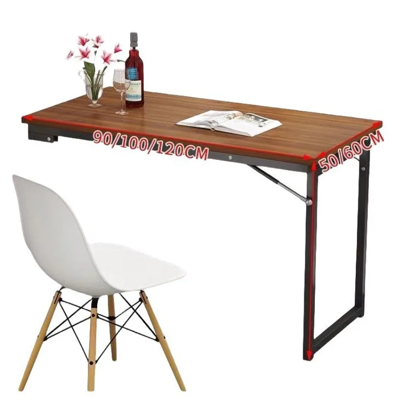 solid wood wall-mounted folding table wall simple dining bar table wall folding electricity