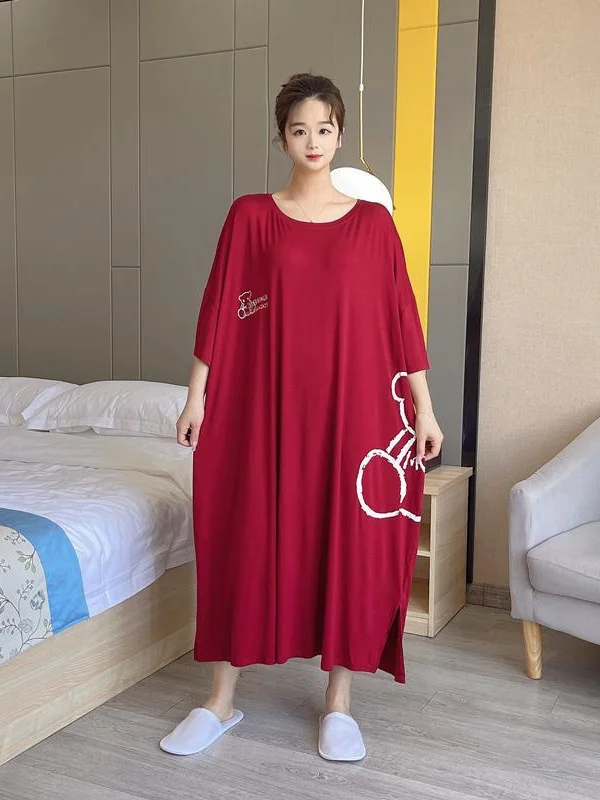 قميص نوم صيفي رقيق وفضفاض للأمهات الحوامل بأكمام قصيرة، ملابس منزلية تغطي البطن، مقاس كبير، مريح وقابل للتنفس