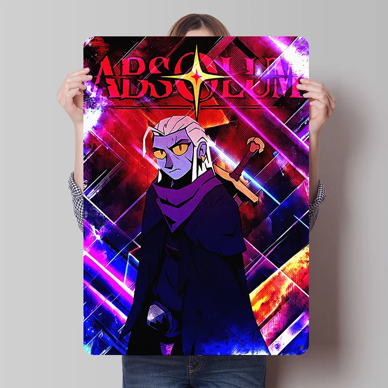 Absolum Character With Sword Metal Poster Custom Wall Art Retro Vintage Tinplate Signs for Man Cave House Decoration Gaming Home
