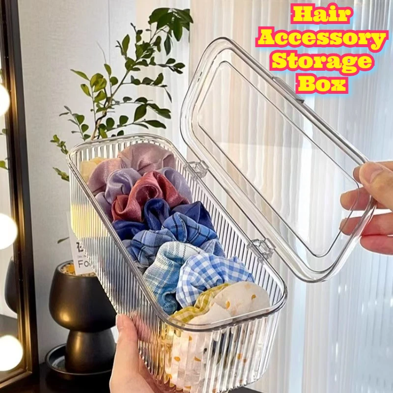 Clear Dust Proof Jewelry Box Storage Organizer Scrunchies Hair Clips Bracelets Bangles Hair Ties Desk Vanity Display Case Keep