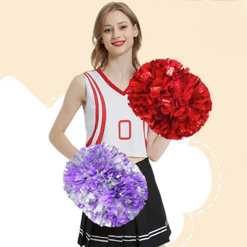 1 pair Competition Cheerleader Pom Poms  Party Festival Club Cheerleading Pompoms Game Dance Sparking Flower Ball 31cm