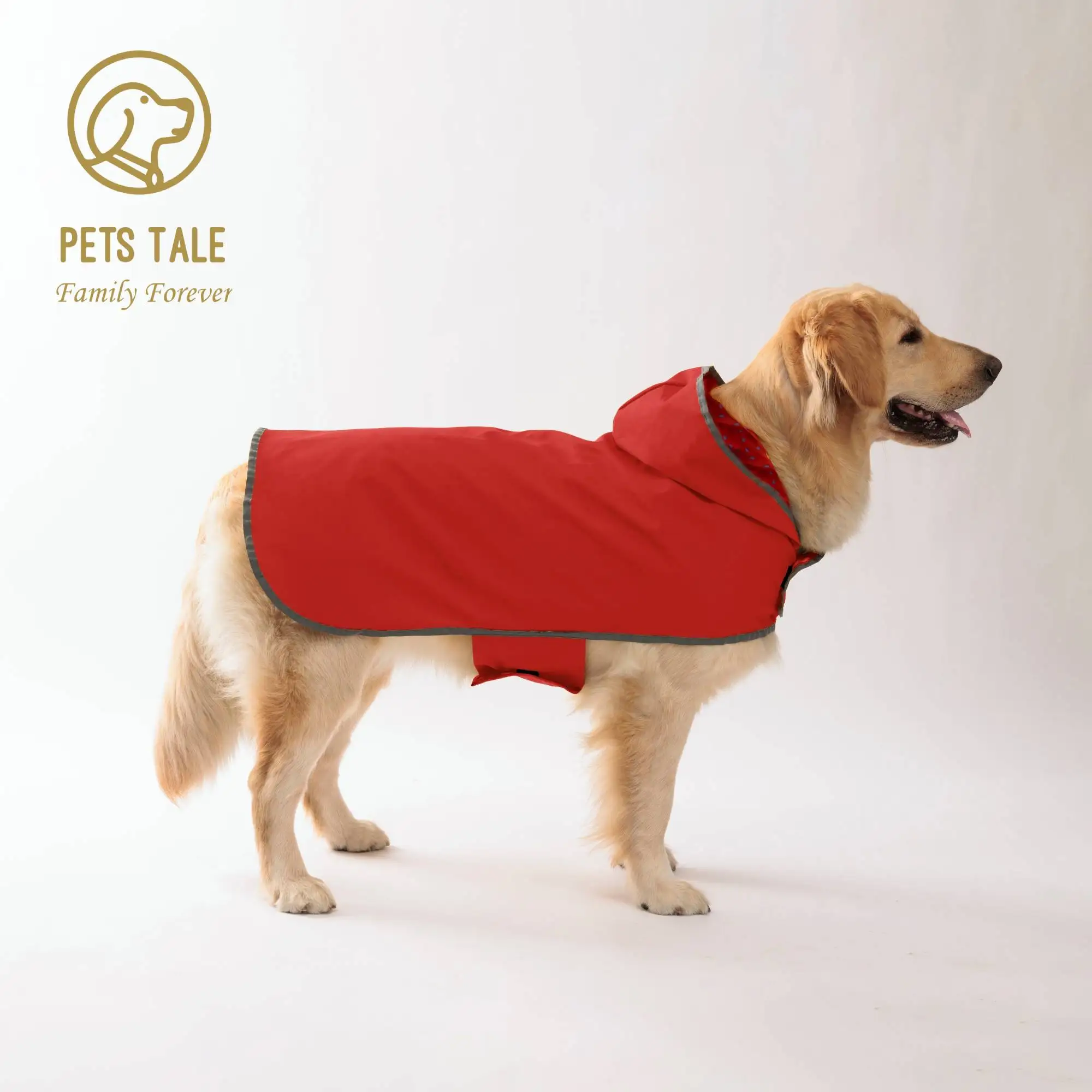 All Weather Dog Raincoat: Dual-sided Waterproof Coat with Polyester Fiber PU Coating and Quick-Adjust Velcro Closure