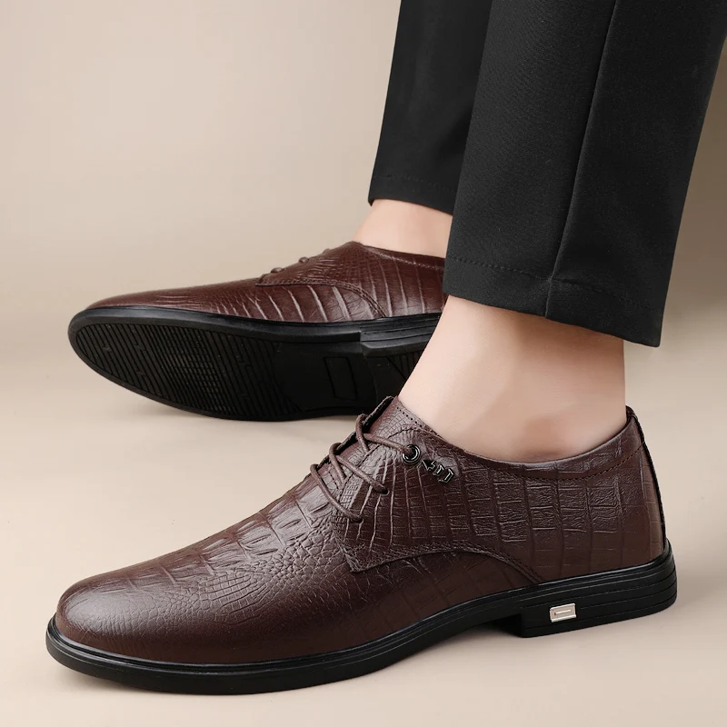 Classic retro men's and women's shoes business Black brown Lace-Up outdoors Company Business Office Formal wedding Casual Shoes