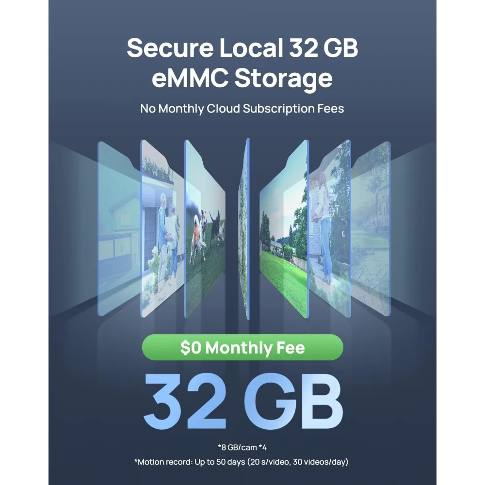 كاميرا lucio 2.5k الأمنية بطارية خارجية لاسلكية مع رؤية ليلية ملونة و138 °   فوف، كشف متعدد الأشياء،