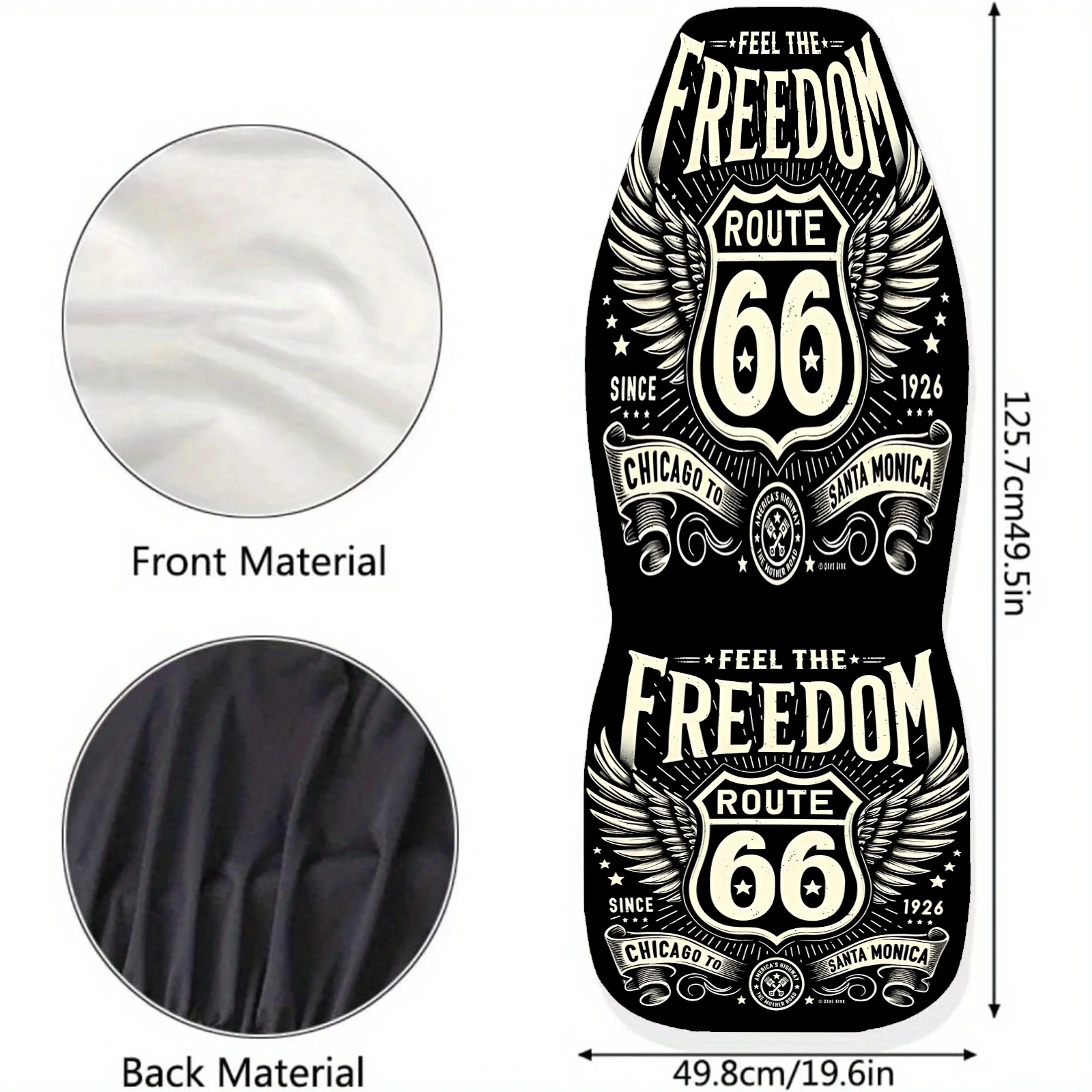 2 قطعة Route 66 أغطية مقاعد السيارة المطبوعة الفنية للنساء والرجال، واقي المقاعد الأمامية للسيارات العالمية يناسب السيارات وسيارات الدفع الرباعي والشاحنات، Enh