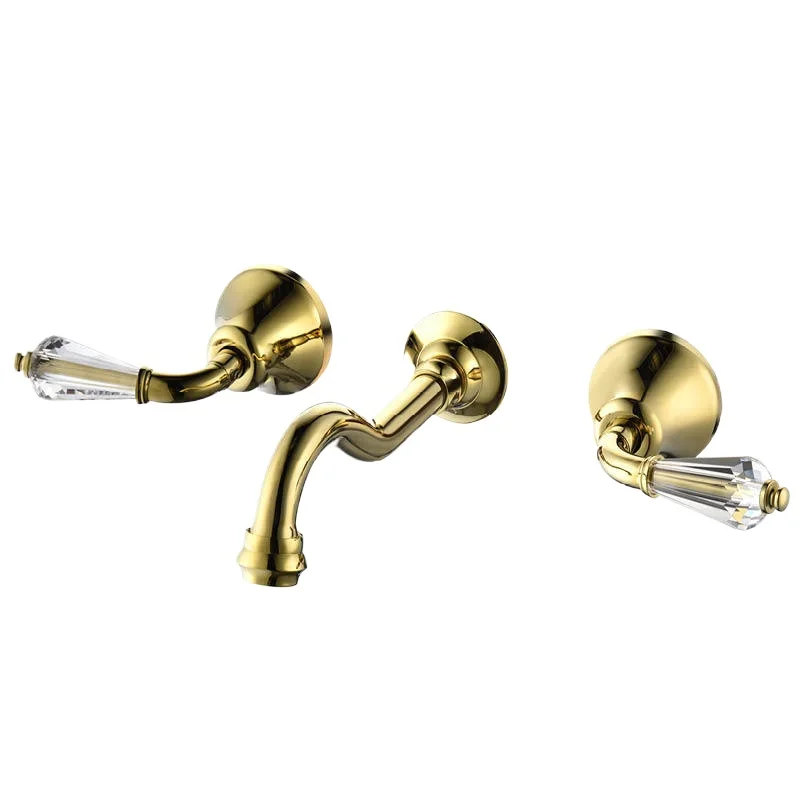 

Double open all-copper European concealed wall faucet, pre-buried embedded faucet, concealed antique