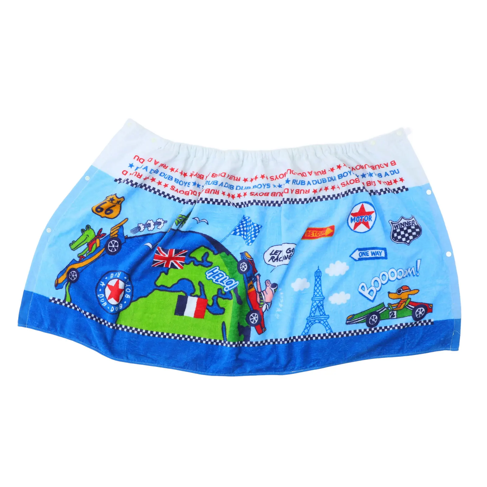 

Japanese Style Kids Bathrobe Wrap Absorbent Cartoon Print 60cm Cotton Beach Shower Towel Soft Comfortable Reusable